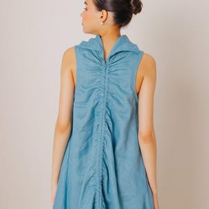 LILY Linen Elopement Dress | Rehearsal Dinner Dress For Bride | Wedding guest dress | Sleeveless Linen Dress Turtleneck | Plus Size Linen immagine 4
