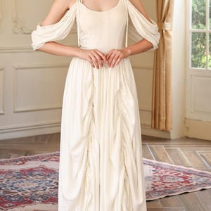SERAPHINE Two-way Style Corset Linen Dress | Lace-up Back Prom Dress | Rehearsal Wedding Dress | Princess Wedding Dress | Fairy tale dress