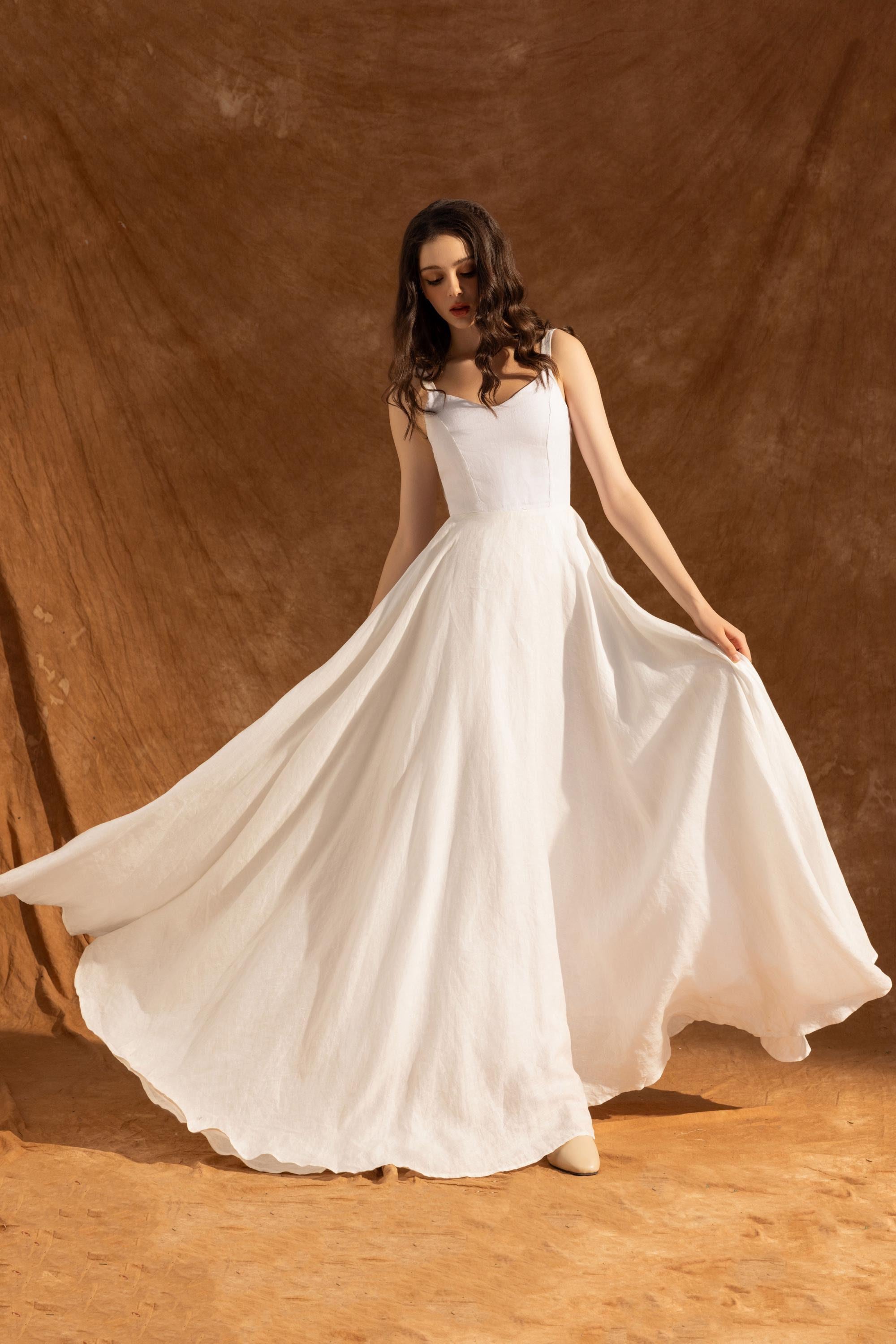 Flowy Wedding Dress Simple - Etsy