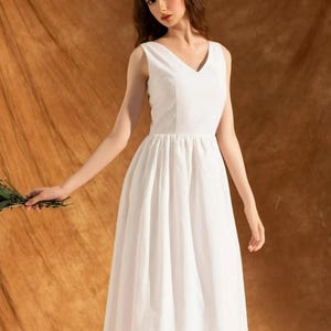 Open back dress for woman, Corset back linen dress, A line sleeveless summer dress, Flare linen dress, Bridesmaid, Wedding dress