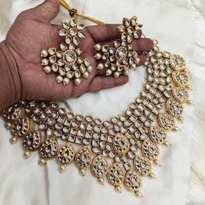Kundan Bridal Jewelry Set: Meenakari Choker, Earrings, Maangtikka