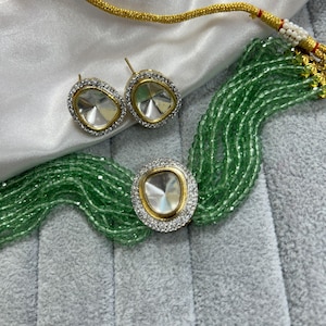 Kundan Choker Set: Indian Wedding Jewelry, CZ & Crystal Necklace