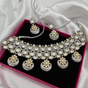Polki Kundan Choker Necklace: Indian Bridal Jewelry Set