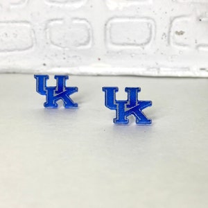 UK earrings | Kentucky Wildcats | Kentucky stud earrings | blue studs | sports earrings | basketball | football handmade earrings