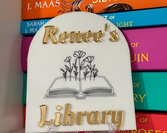 Letrero personalizado para estantería, decoración de biblioteca