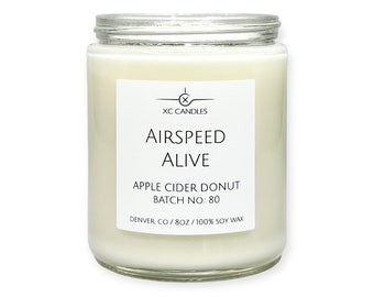 AIRSPEED ALIVE — Apple Cider Donut: Airplane Candle, Scented Soy Candle, Pilot Decor