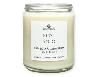 FIRST SOLO — Bamboo & Geranium: Airplane Candle, Scented Candle, Pilot Decor