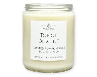 TOP OF DESCENT — Toasted Pumpkin Spice: Airplane Candle, Scented Soy Candle, Pilot Decor