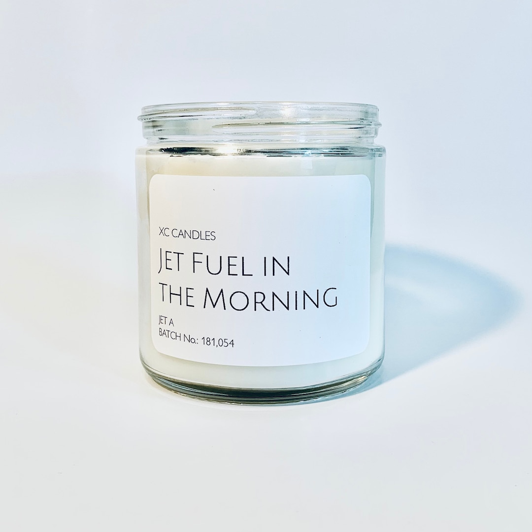 JET FUEL in the MORNING Airplane Candle Jet Fuel Candle Etsy
