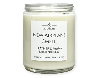 NEW AIRPLANE SMELL — Leather & Freedom: Airplane Candle, Scented Candle, Pilot Decor