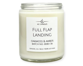 FULL FLAP LANDING — Oakmoss & Amber : Airplane Candle, Scented Candle, Pilot Decor