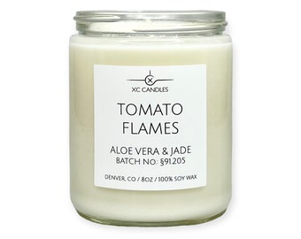 TOMATO FLAMES — Aloe Vera + Jade:  Airplane Candle, Scented Soy Candle, Pilot Decor