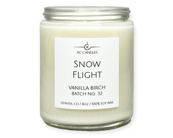 SNOW FLIGHT — Vanilla Birch: Airplane Candle, Scented Candle, Pilot Decor
