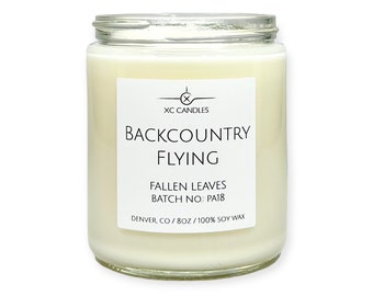 BACKCOUNTRY FLYING — Fallen Leaves: Airplane Candle, Scented Soy Candle, Pilot Decor