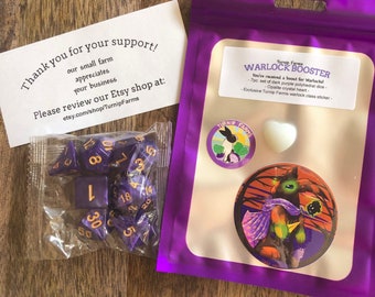 WARLOCK BOOSTER! | Dungeons and Dragons | Turnip Farms Warlock Booster Set | Exclusive Sticker, Crystal Heart, and Dice | Gift Set