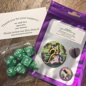 DRUID BOOSTER! | Dungeons and Dragons | Turnip Farms Druid Booster Set | Exclusive Sticker, Crystal Heart, and Dice | Gift Set