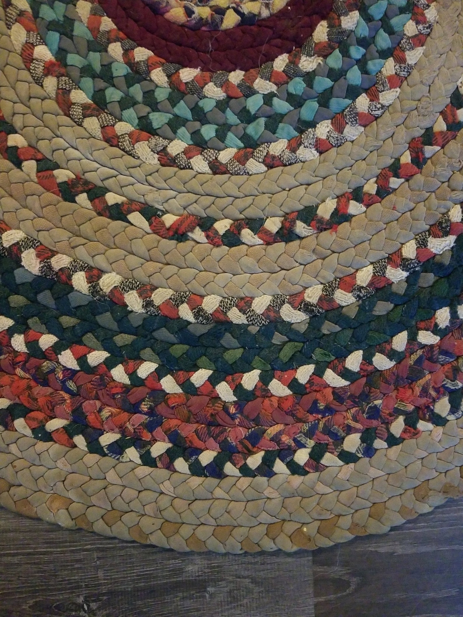 Vintage 1900's Primitive handmade braided rag rug Etsy