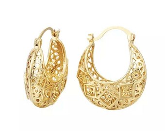 Basket hoop earrings deals