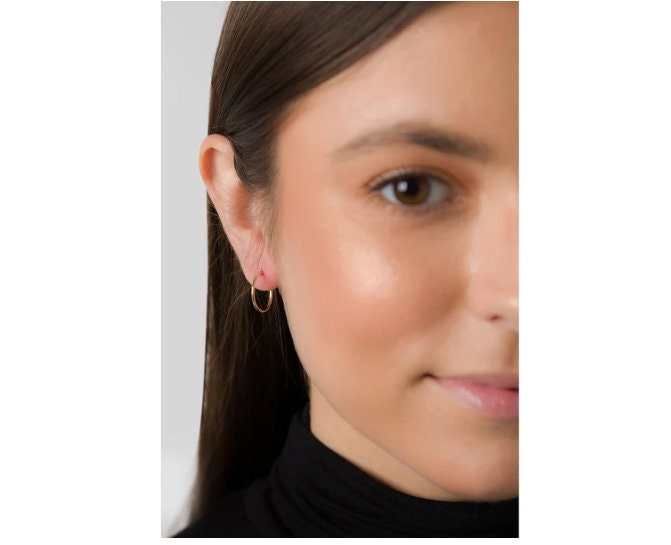 Gold diamond cut hinged hotsell sleeper earrings