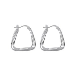 s925 Sterling Silver 20mm Small Triangle Hoop Earrings + Gift Box