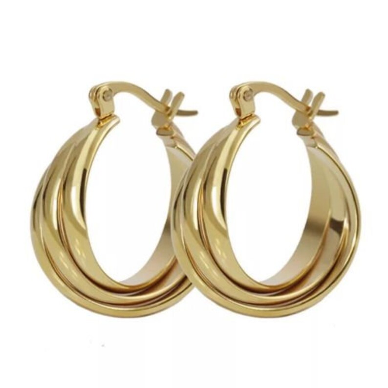 9ct Gold Filled Twist Hoop Earrings - Etsy UK