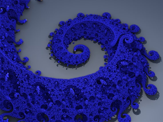 Blau Tentaklein 3d Fraktal Digitale Kunst 4k Abstrakten Etsy
