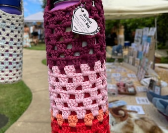 Water Bottle Bag - Crochet Pattern, Granny Stitch, Easy Beginner