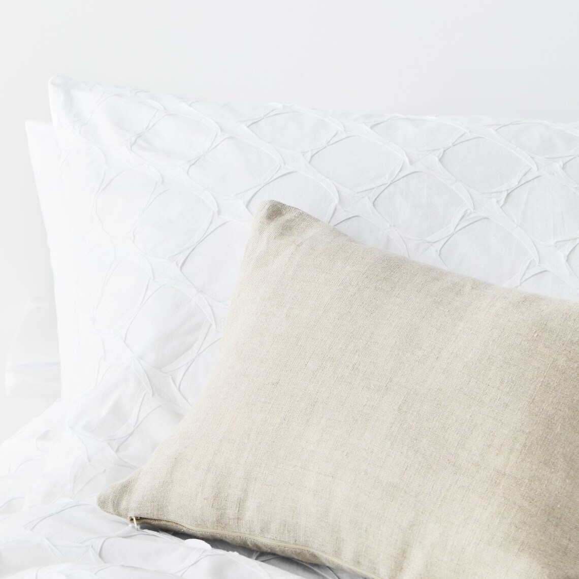 Sale white textured cotton pillow sham Etsy