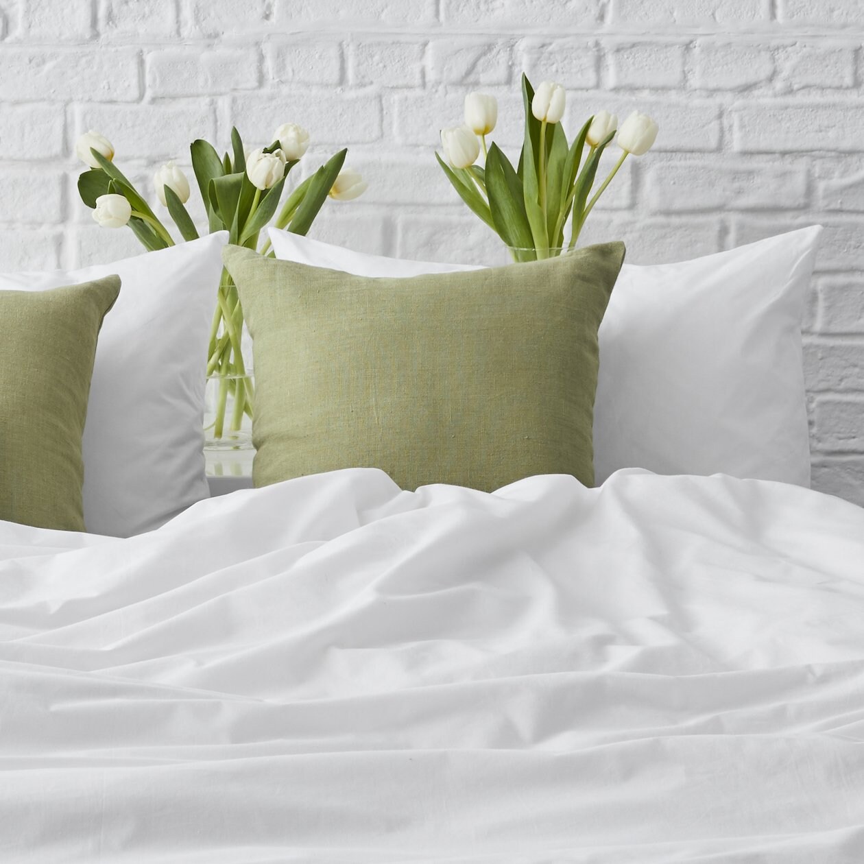 Textured Linen Pillow Cover 18x18 White Matcha Natural Etsy