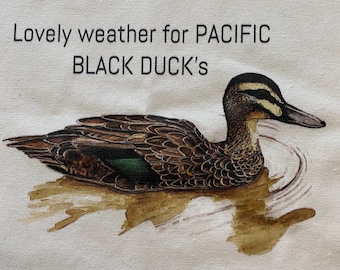 Pacific Black Duck Tote Wildlife Bag Shoulder Bag Australian Birds 100% Cotton Melbourne