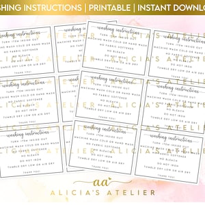 Wasinstructies, onderhoudsinstructies voor shirts, afdrukbare T-shirtverzorging, Cricut knippen en vervolgens afdrukken shirtverzorging - Instant Download (pdf, png, jpeg)