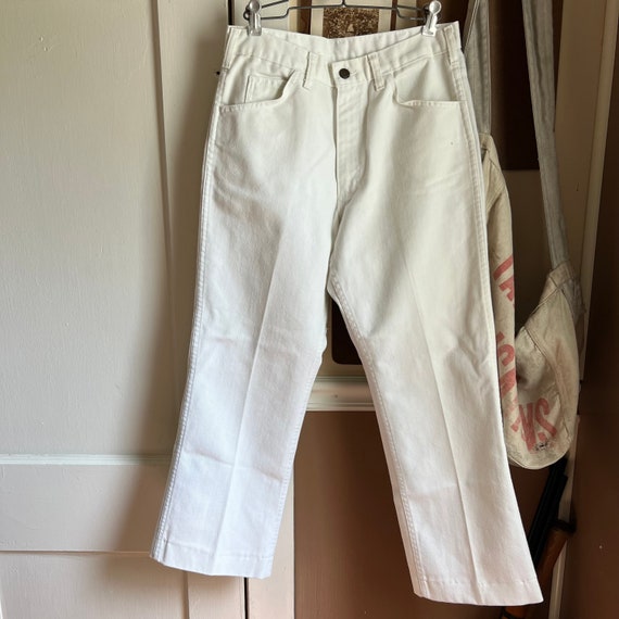 Vintage 70s 80s Osh Kosh B’Gosh White Jeans | Uni… - image 3