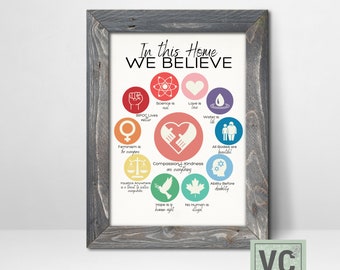 Customizable Equality Wall Art, Canadian/In This Home We Believe Poster Instant Download