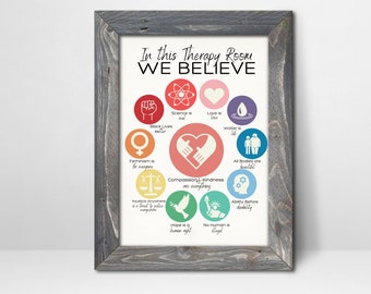 Customizable Therapy Room Wall Art/In This Therapy Room We Believe Instant Download Printable
