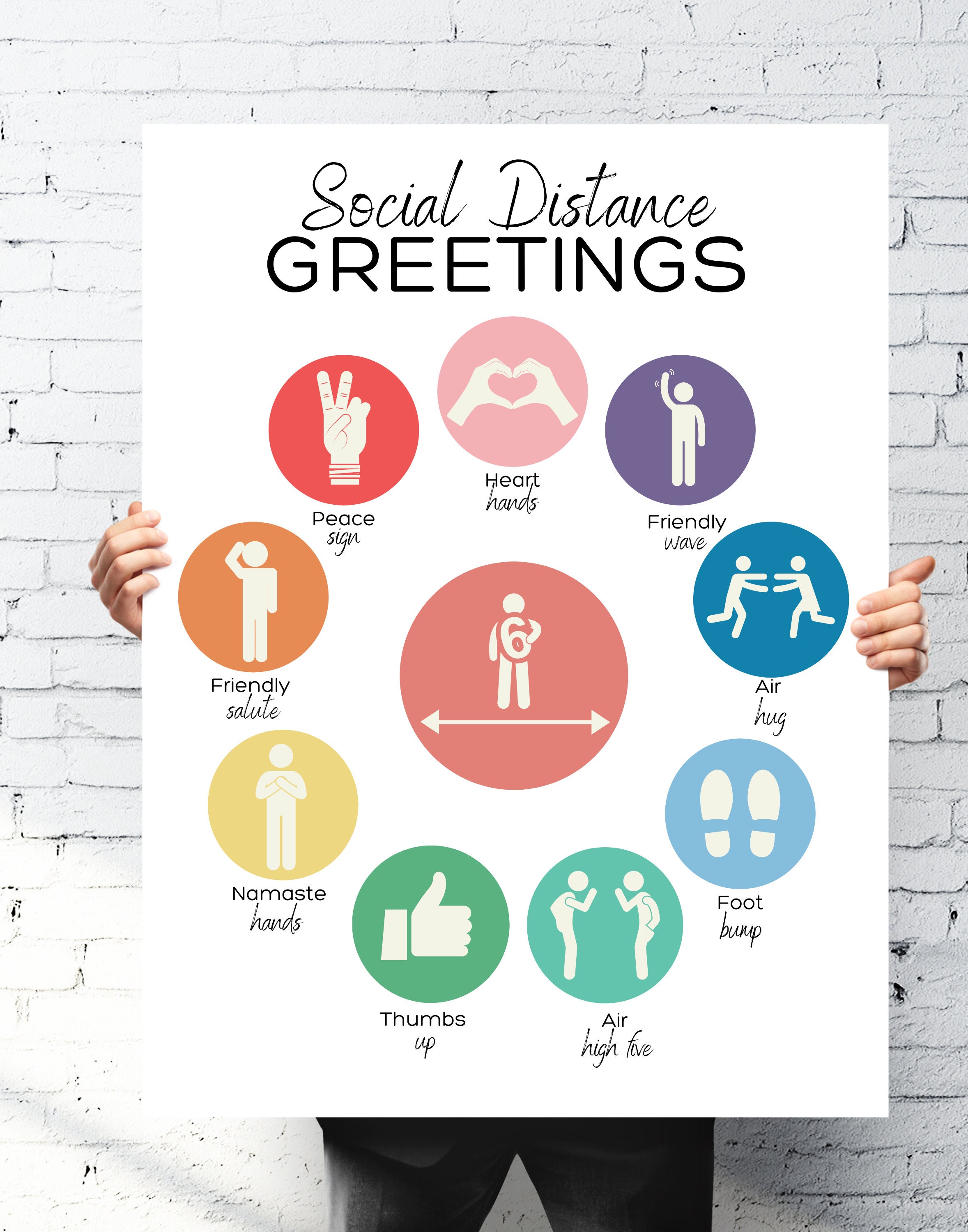 Social Distance Alternative Greetings Poster/Classroom Wall | Etsy Social Distance Alternative Greetings Poster/Classroom Wall | Etsy