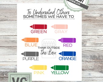 Think Outside the Box Equality Poster Pun/Classroom Wall Art/Therapy Wall Art/Business Acceptance Printable Instant Download