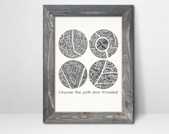 Customizable Love-Choose the Path Less Traveled Motivational Poster/Classroom Wall Hanging/Therapy Room Wall Decor/Home Wall Decor