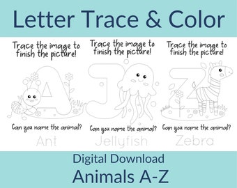 Téléchargement numérique Trace et Pages couleur Animaux mignons