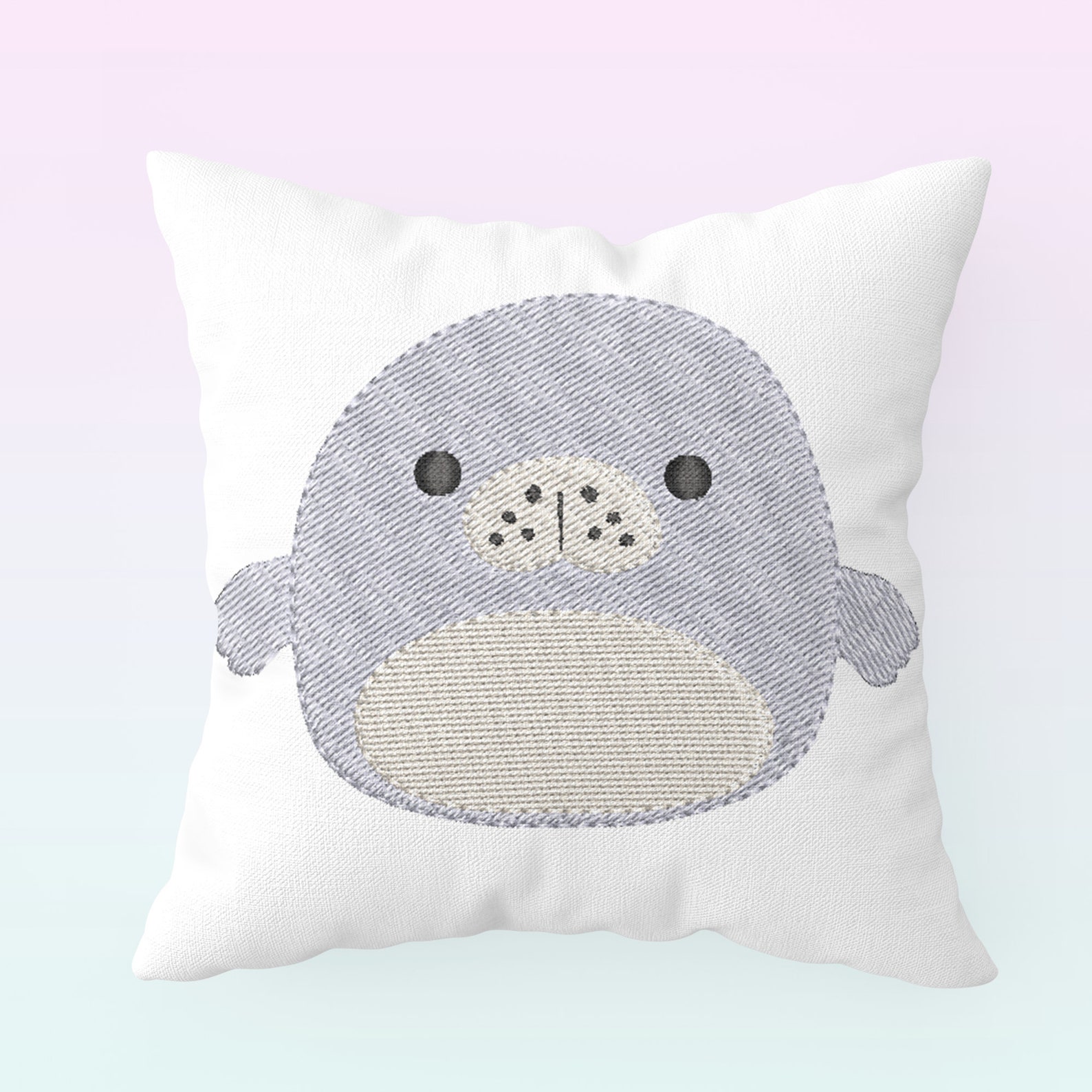 MATT the Squishmallow Manatee Embroidery Design Fill Stitch | Etsy
