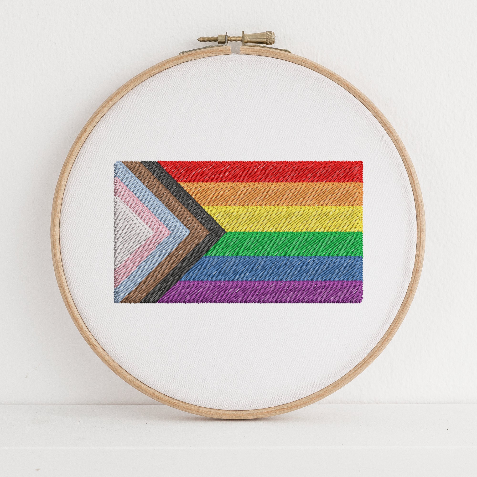 Progressive Flag Pattern Progress Pride Flag Machine Embroidery Pattern | New Inclusive Chevron ...
