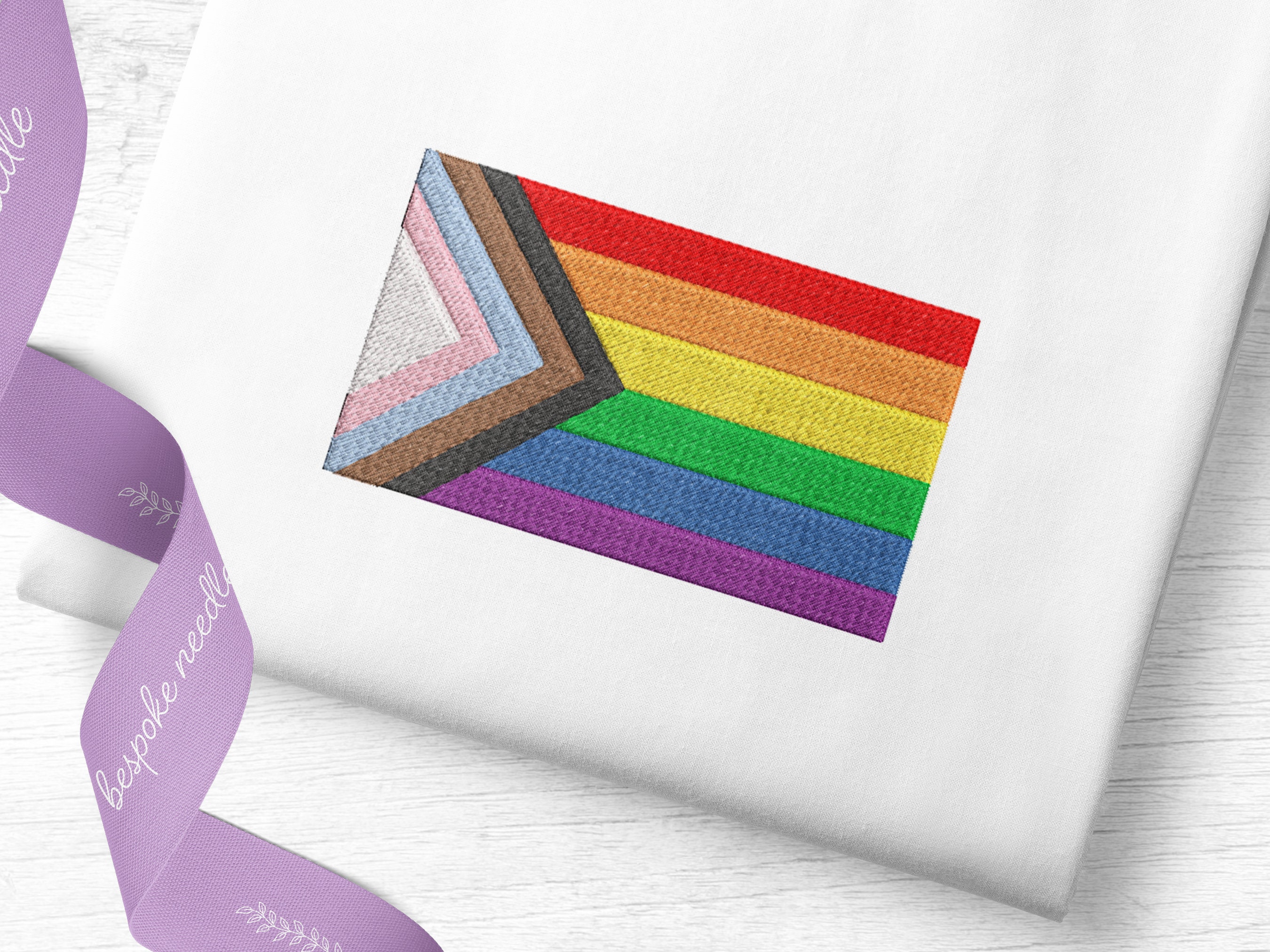 Progress Pride Flag Machine Embroidery Pattern | New Inclusive Chevron ...