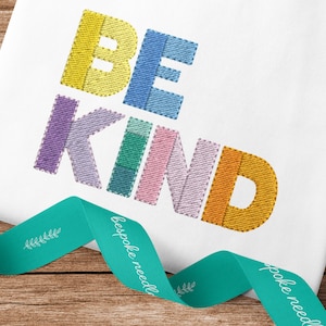 BE KIND Machine Embroidery Pattern | Three Sizes | Boho Design | Instant Download