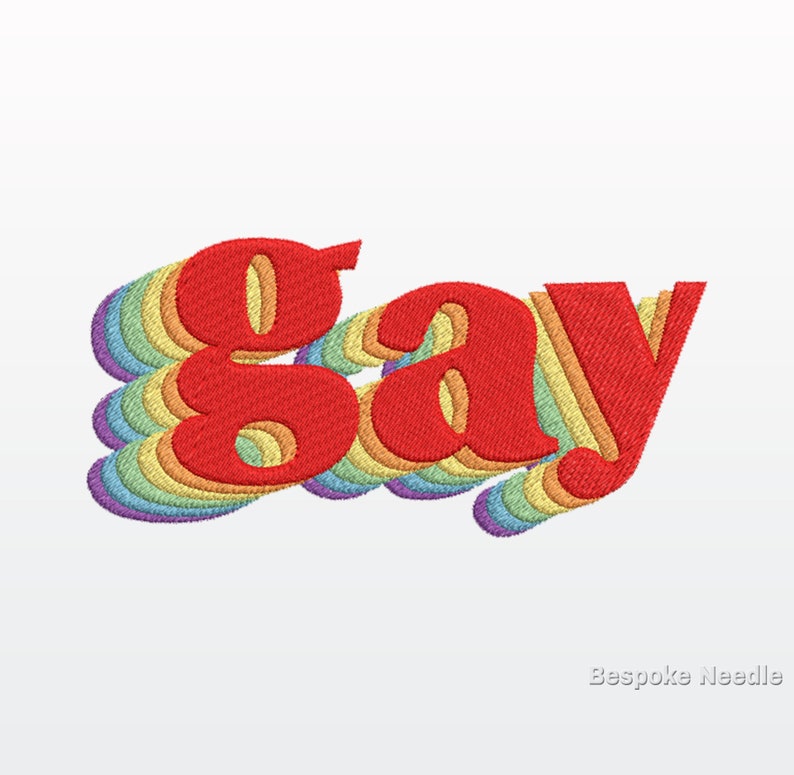 Rainbow Pride Gay Machine Embroidery Design Pride Month Etsy