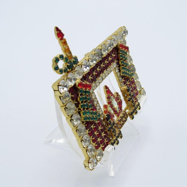 Stockings Vintage Christmas AMAZING Bauer Brooch Fireplace Necklace Candle