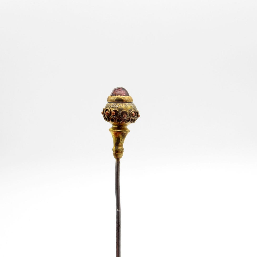 Sorrell Stick Pin Antique Stickpin Purple Stone Top Stick Pin - Etsy