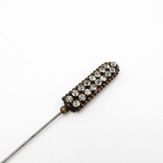 Antique Hatpin Double Rhinestone Rows, Double Sid… - image 3