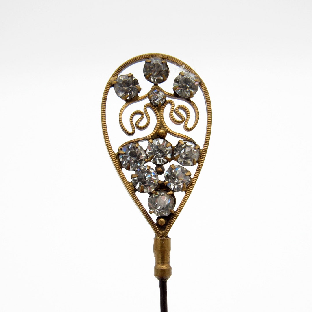 Antique Hatpin Teardrop Rhinestone Shape, Sparkling Stones Hat Pin - Etsy