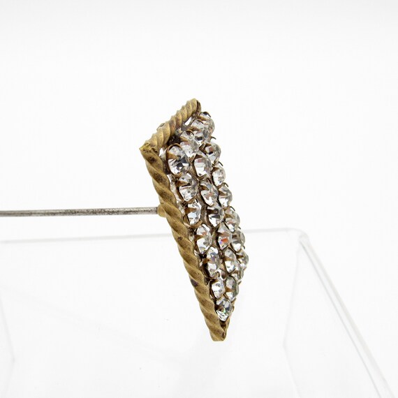 Antique Hatpin Unique Shape Rectangular Rhineston… - image 5