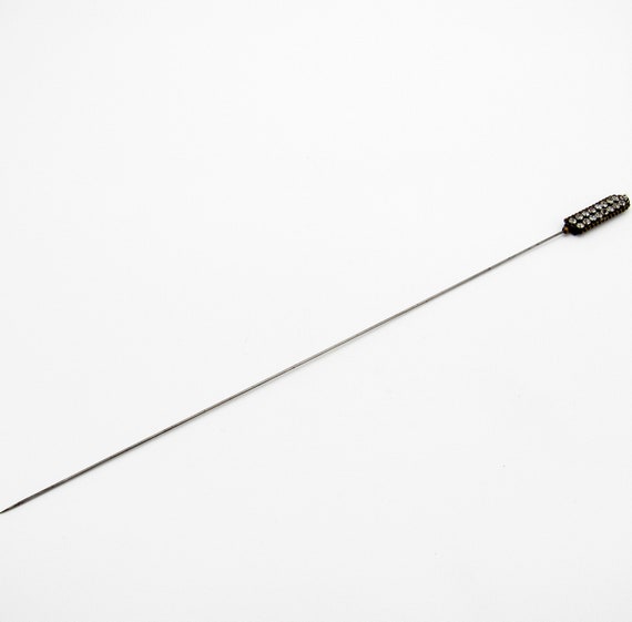 Antique Hatpin Double Rhinestone Rows, Double Sid… - image 6