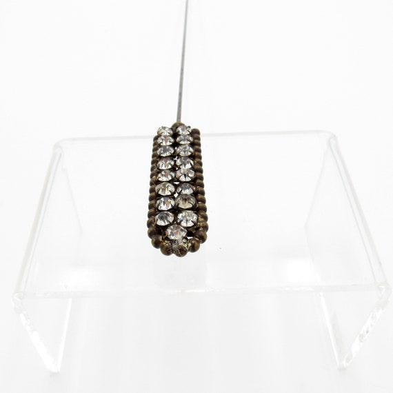 Antique Hatpin Double Rhinestone Rows, Double Sid… - image 5